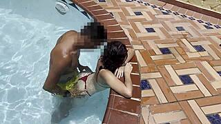 petite 18 year old fulfills her horny dream of outdoor underwater sex