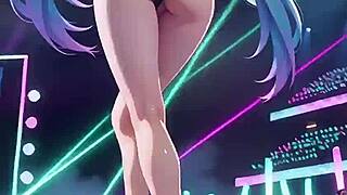 hatsune miku dances at her blacked concert with monster cock
