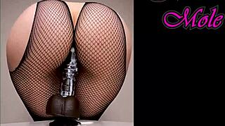 Pawg in pantyhose rides toy