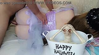 Hijastra Tetona Cosplay De Bruja Prueba Primer Anal