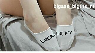 White socks ankle sock feet fetish foot