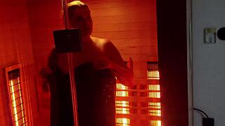 stranger joins me in public sauna