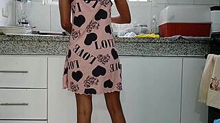 stepmom big ass fucked by bbc while washing dishes at home