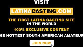 Smoking hot Latina takes a shortcut in the modeling world sucking dick