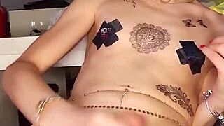 sexy sara jumping on dick wearing sexy yellow lingerie cuming naked