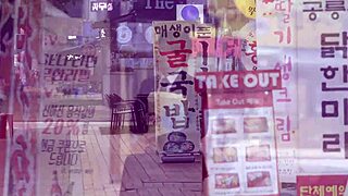 아시안 한국 베이비가 POV 액션에서 야생으로 변해