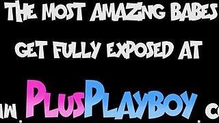 Busty roodharige tiener 18+ Maya Kendrick poseert naakt in de tuin