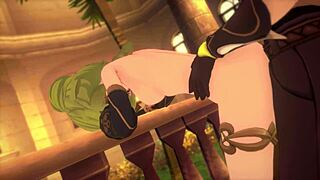 Collei no jardim em aventura hentai 3D Genshin Impact