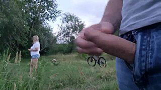 Man Flashes and Jerks Near Beautiful Girl in Forest