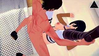 코이카츠 미카사 에렌 야한 무수정 애니 섹스 풀어내다