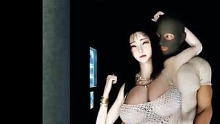 Бандит насилует девушку в хентай 3D с монстр-членом