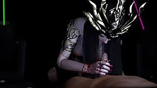 Medusa dronning tar deepthroat i 3D hentai usensurert rumpeknulling scene