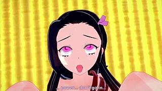 기모노 입은 네즈코가 섹시하게 유혹하며 뜨거운 섹스