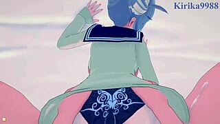 Himiko Toga og Mirko Rumi Usagiyama i intens POV hentai sex