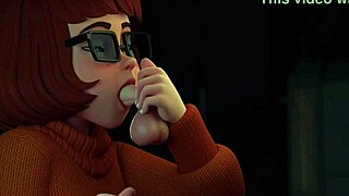 Велма ныряет в двойное проникновение в анимированной тайне