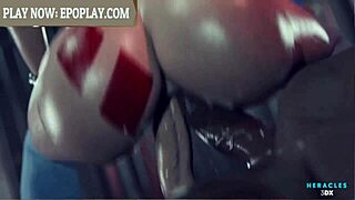 3D хентай девка с большой жопой и сиськами получает дикий секс.