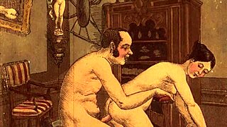 Vintage erotiske tegninger viser retro anime kunst