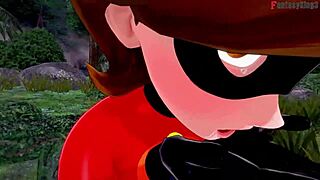 Elastigirl Bliver Kneppet På Skovmission I Incredibles Fantasy