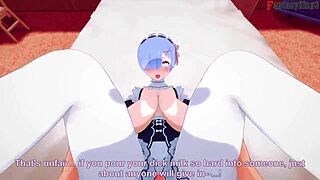 렘과 3명의 큰 가슴 메이드가 리제로 판타지 POV 모험