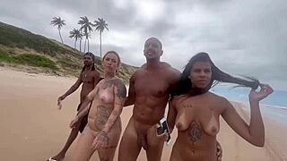 Acabei de filmar uma orgia na praia nudista com minhas amigas gostosas?
