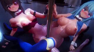 Konosuba 骑乘合集 MMD 超火！娇小动漫妹子大奶狂骑！