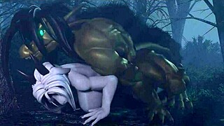 Verloren in fantasie met een afleidende draak in wilde hentai actie