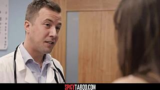 Απατημένη σύζυγος κλέβει σκληρό σεξ με τον γυναικολόγο της. Ο άσχετος άντρας της περιμένει έξω.