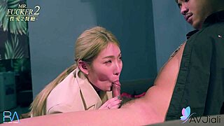 Chinese babe li zhiyan bends over for hard doggystyle pounding her shaved pussy moans loud